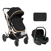 CARRINHO C/ MOISES 3 EM 1 KAIA C/ BEBE CONFORTO E BOLSA BLACK - KIKKABOO