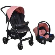 CARRINHO ECCO ROSA CINZA + CADEIRA TOURING X - BURIGOTTO