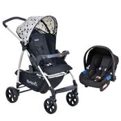 CARRINHO ECCO PRETO ASTRATTO + CADEIRA TOURING X - BURIGOTTO