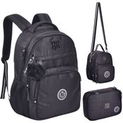 Kit Mochila de Costas Crinkle Brilho Preto REBECCA BONBON