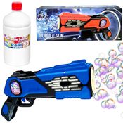Super Bazuca Lança Bolhas de Sabão Máquina Automática Pistola Bolhas + 1 Litro