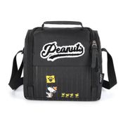 Lancheira Termica Transversal Snoopy Patch Bordado Preto