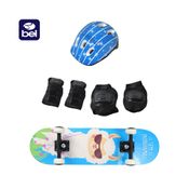 Skate Radical Iniciante + Kit Proteção Completo Estampas Sortidas Bel