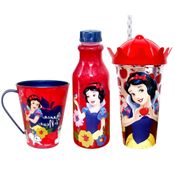 Kit Branca de Neve com Garrafa Copo e Caneca Disney Plasútil