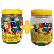 Kit Potes de Letras 156 Peças + Pote de Números 150 Peças - Pica Pau