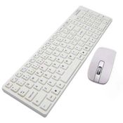 Kit Teclado E Mouse Sem Fio Wifi Usb 1600dpi 2.4ghz Slim Pc Branco TE123