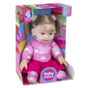 Boneca Baby Fofura Com Cabelo Cotiplas em Vinil Roupa Tecido