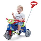 Triciclo Infantil 2 Em 1 Passeio E Pedal Azul Tatetico Calesita