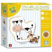 Quebra-Cabeça feito em Madeira Mamãe e Bebê 12 Peças NIG