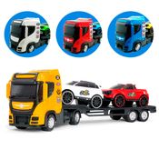 Caminhão Guincho Grande Carreta c/ 2 Carrinhos Brinquedo Infantil Sortido
