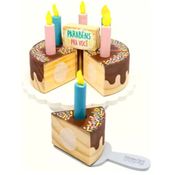 Brinquedo Bolo de Aniversário Madeira Montessori Comidinha