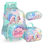 Kit Mochila Rodinhas Holográfica BARBIE SEREIA - Luxcel