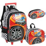 Kit Mochila Rodinhas Oficial HOT WHEELS Luxcel IC41506 Preto