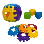 Brinquedo De Encaixar Educativo Cubo Didático 3 Unidades Colorido
