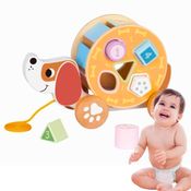 Cachorrinho de Puxar Brinquedo Bebe Montessori Educativo