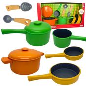 Kit Panelinhas De Brinquedo Brink Chef Cozinha Criativa 9 Peças | Brink Model | Crianças +3 Anos