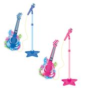 Guitarra com Microfone Pedestal Rock Show com Luz e Som