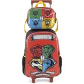 Kit Mochila Rodinhas Lancheira Luxcel Harry Potter Vermelho