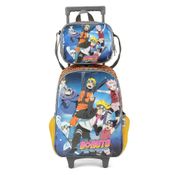Kit Mochila de Rodinhas Lancheira Luxcel Boruto Laranja