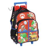 Mochila de Rodinhas Com Alça Luxcel Super Mário Vermelho