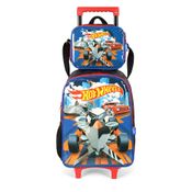 Kit Mochila Rodinhas Lancheira Luxcel HotWheels Preto