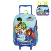 Kit Mochila Rodinha Lanheira Sestini PJ Masks M Power Heroes