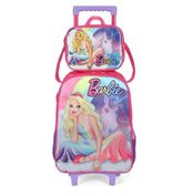 Kit Mochila Rodinhas Lancheira Luxcel Barbie Unicórnio Pink