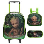 Kit Mochila Lancheira Estojo Xeryus Groot  X Preto e Verde