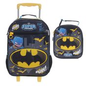Kit Mochila e Lancheira Dermiwill Batman Super Friends Preto