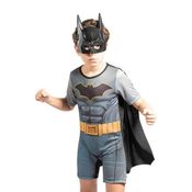 Fantasia Infantil Premium Batman Roupa com Capa e Máscara