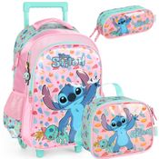 Kit Mochila de Rodinhas STITCH DISNEY Luxcel  IC41552SC Rosa