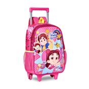 Mochila Escolar com Rodrinha Rosa Maria Clara e JP Infantil