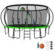 Cama Elastica Capacidade até 544 kg com Cesta de Basquete, SKYUP, Verde