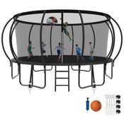 Cama Elastica Capacidade até 544 kg com Cesta de Basquete, SKYUP, Preto