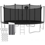 Cama Elastica Capacidade até 680 kg com Cesta de Basquete, CITYLE, Preto