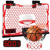 Cesta de Basquete com 7 Cores de Luz LED, Placar Eletrônico e 2 Modos de Jogo para Crianças de 5 a 13 Anos, Aitbay, Vermelha