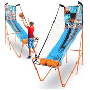 Jogo de Basquete de Arcade Para Ambiente Interno, Com Placard Eletrônico de LED, Marcador Digital e Cronômetro de Jogo, SereneLife, Azul