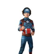Fantasia Infantil Premium Marvel Capitão América com Mascara
