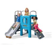 Playset Infantil Para Ambientes Externos, Com Escorregador, Parede de Escalada, Túnel e Estilo Vintage, Para Crianças de 2 a 6 Anos, Step2, Azul