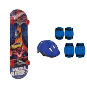 Skate Hot Wheels com Acessórios Azul - Fun Toys