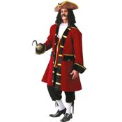 Fantasia Capitão Gancho Adulto Masculina Roupa de Pirata Super Luxo