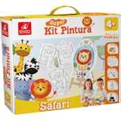 Super Kit Pintura Safári com 4 Telas para Colorir