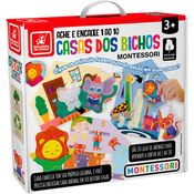 Quebra Cabeça Montessori 3D Ache e Encaixe Casa dos Bichos
