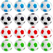 32 Pote Mix Bola de Futebol Preto Verde Azul e Vermelho Lembrancinha p/ Sacola Surpresa