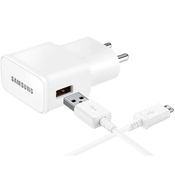 Carregador Samsung Galaxy J1 J2 J3 J5 J7 Prime J7 Pro com Cabo V8 Branco