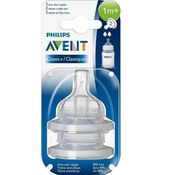 Bico Mamadeira Classic Fluxo Lento Nº2 (1M+) Philips AVENT SCY762/02 - 2 Unidades