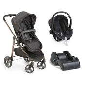 CARRINHO MOISES OLYMPUS PRETO + BEBE CONFORTO + BASE - GALZERANO