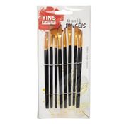 Kit De Pinceis Para Pintura 10 Pecas Preto Yins Paper