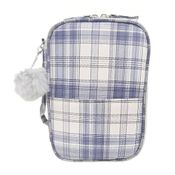 Estojo Box Daterra Case Xadrez Com Bolso QD LT Azul