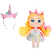 Boneca Coleçao ARCO-IRIS Unicornio DM TOYS DMT6888 ARCO Rosa Claro